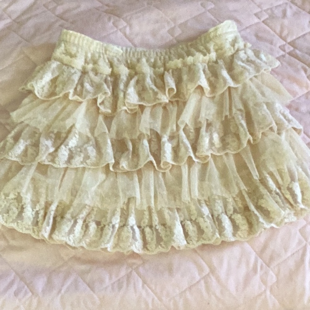 Rue 21 Cream Cute Skirt